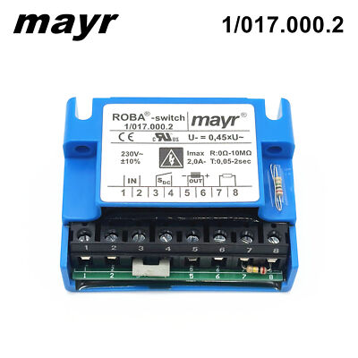 mayr ROBA -switch 1/017.000.2 2.0A 230V~±10% 0.05-2sec 0~10MΩ rectifier module