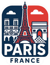 Paris Sticker Decal Vinyl Die-Cut City Skyline Landmark Design