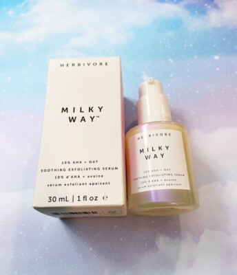 Herbivore Milky Way 10% AHA + Oat Soothing Exfoliating Serum 1 oz Full Size