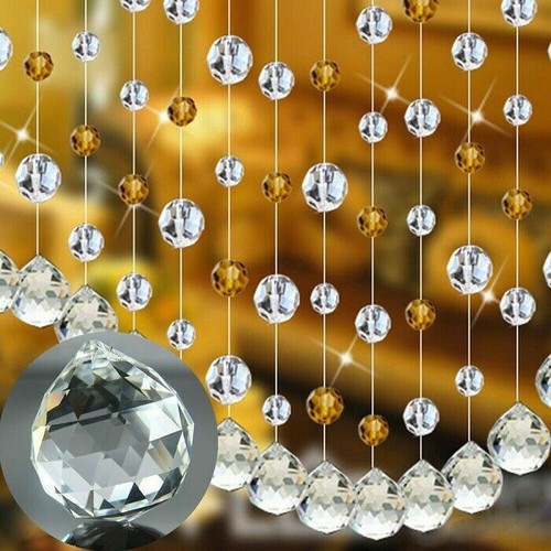 10x Clear Faceted Balls K9 Crystal Chandelier Part Prism Suncatcher Hanging Hot/ - Picture 4 of 6