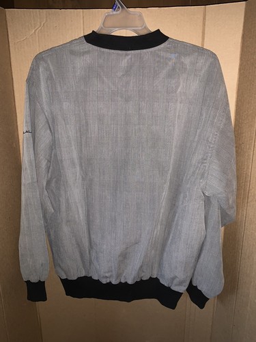 Jack Nicklaus Golf Jacket Mens Medium Gray Plaid Pockets Pullover Windbreaker - Picture 3 of 3
