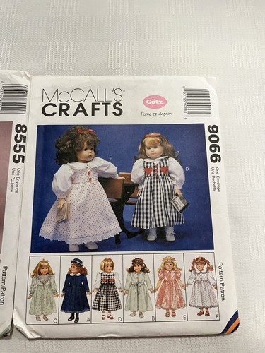 McCalls Crafts Gotz 8555 y 9066 18" Muñeca Ropa Costura Patrón Lote de 2 Nuevos - Imagen 3 de 4