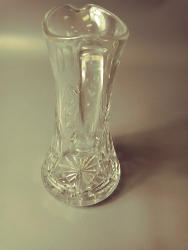 Vintage Clear 8.5" Crystal Pitcher Starburst Pattern - Picture 4 of 10
