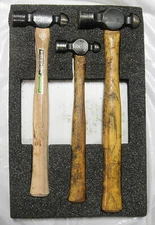 3 Pc. Vaughan USA Hickory Handle Ball Peen Hammer Set TC308 TC016 TC224