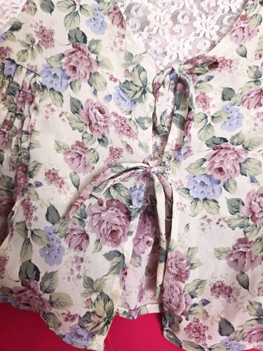 2pcs FLIPSIDE Vintage Shabby Chic Girl ( sz 6 ) Pastel Ivory Floral TOP & BOTTON - Picture 6 of 12