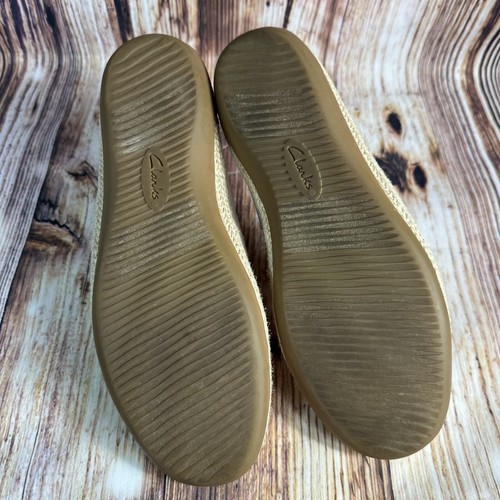 Clarks DANELLY SKY Womens Size 10 Metallic Tan Canvas Loafers Shoes Ballet Flats - Picture 8 of 10