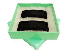 Set of 2 Black Rectangle Felt Shoe Clips, Vintage Fashion Accessories, JWL-314