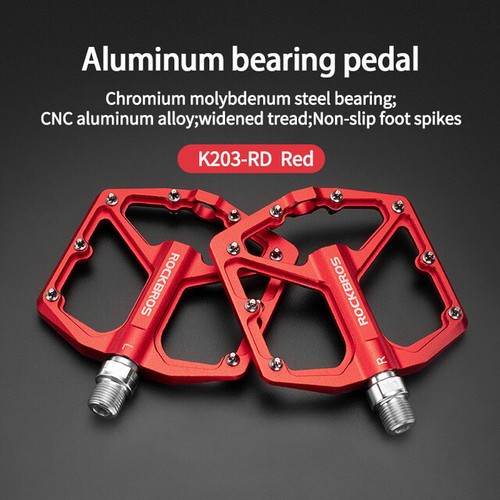 ROCKBROS MTB Bike Platform Pedals Aluminum Bicycle Cycling Sealed Bearing Pedals - Picture 2 of 23