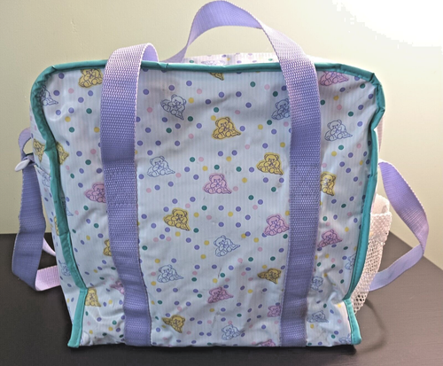 Vtg Ross Pediatrics Similac Vinyl Diaper Bag Unisex Teddy Bears Purple Teal - Picture 10 of 22