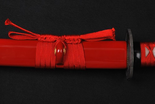 Functional Sharp Red Sword Rose Japanese Samurai Katana T10 Steel Battle Ready - Picture 9 of 12
