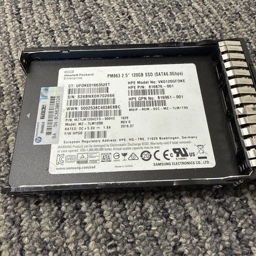 Lot of 13 HP Enterprise PM863 2.5” 120GB Sata VK0120GFDKE 816876-001 UNTESTED ! - Picture 3 of 4