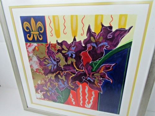 Serigrafía Floral Original en Magníficos Colores, Lápiz Firmado #d Liz Jardine - Imagen 6 de 6