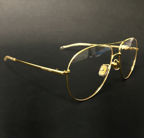 Boucheron Eyeglasses Frames BC0137O 001 Shiny Gold Aviators Round 58-14-138 - Picture 3 of 13