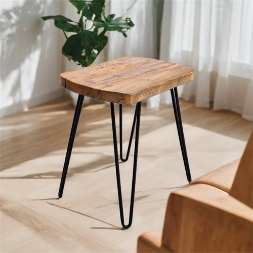 GREENAGE Oval Old Pine Wood End Table Rustic Surface Side Table 20.5"H Farmhouse - Picture 9 of 16