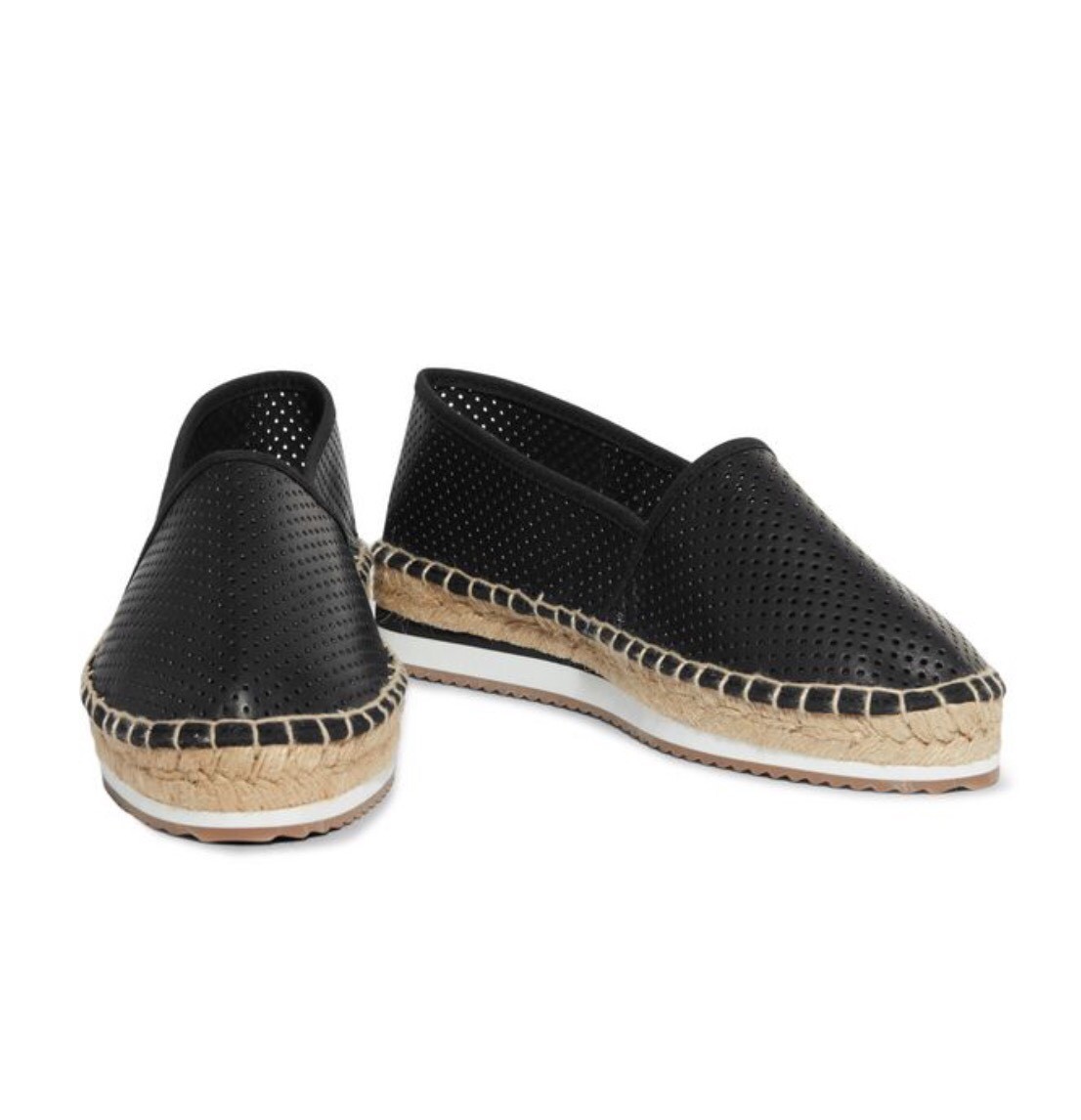 8 Eight Black Perforated Leather Platform Espadrilles Sz EU 37 US 7 149 Spain 8 Eight Black Perforated Leather Platform Espadrilles Sz EU 37 US 7 149 Spain