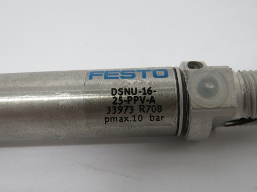 Festo 33973 DSNU-16-25-PPV-A Cylinder 16mm Bore 25mm Stroke USED - Picture 2 of 2