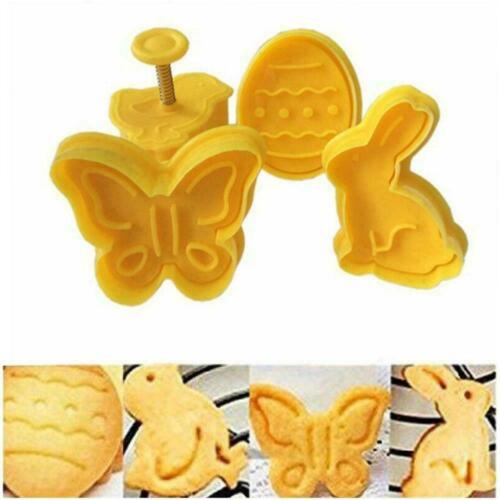 Easter Biscuit Cutters Plungers Rabbit Butterfly Easter Egg Chicks Fondant Icing - Picture 3 of 9