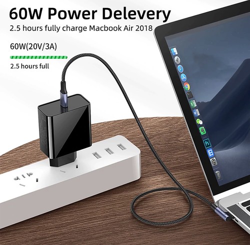 Câble Charge Rapide USB Type C vers USB C PD 60W 4.0 Transfert des données 1M - Zdjęcie 4 z 6