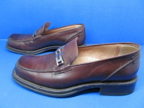 Bacco Bucci Square Toe Slip On Italian Brown Leather Casual Shoes Size 10.5 D - Picture 9 of 12