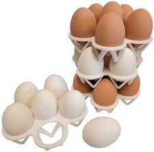 4 PACK RITE FARM PRODUCTS 6 CHICKEN EGG POLY STACKING TRAYS 24 EGGS TOTAL CARTON