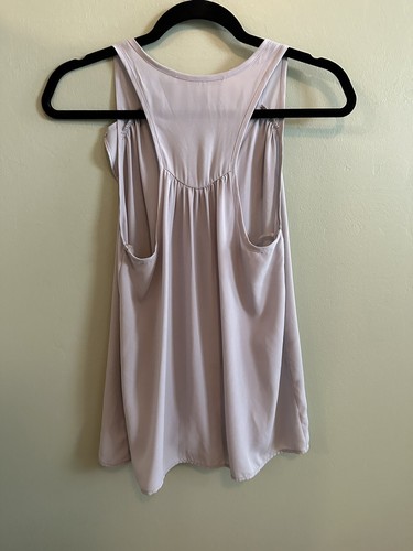 Guess Light Gray Chiffon Tank Top Ruffle Detail Women's Size Small - Picture 2 of 4