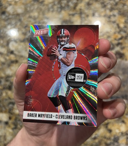 Parche con logotipo de camiseta Baker Mayfield 1/1/25 radiocontrol Panini New Era Browns Oklahoma - Imagen 8 de 12