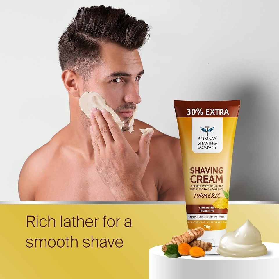 Turmeric Shaving Cream 78gm for AntiInflammatory, Antiseptic, and Skin