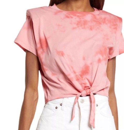 Camiseta Allsaints Coni Tie-Dye Dobladillo Hombro-Almohadilla Algodón Camiseta Talla Grande - Imagen 2 de 9