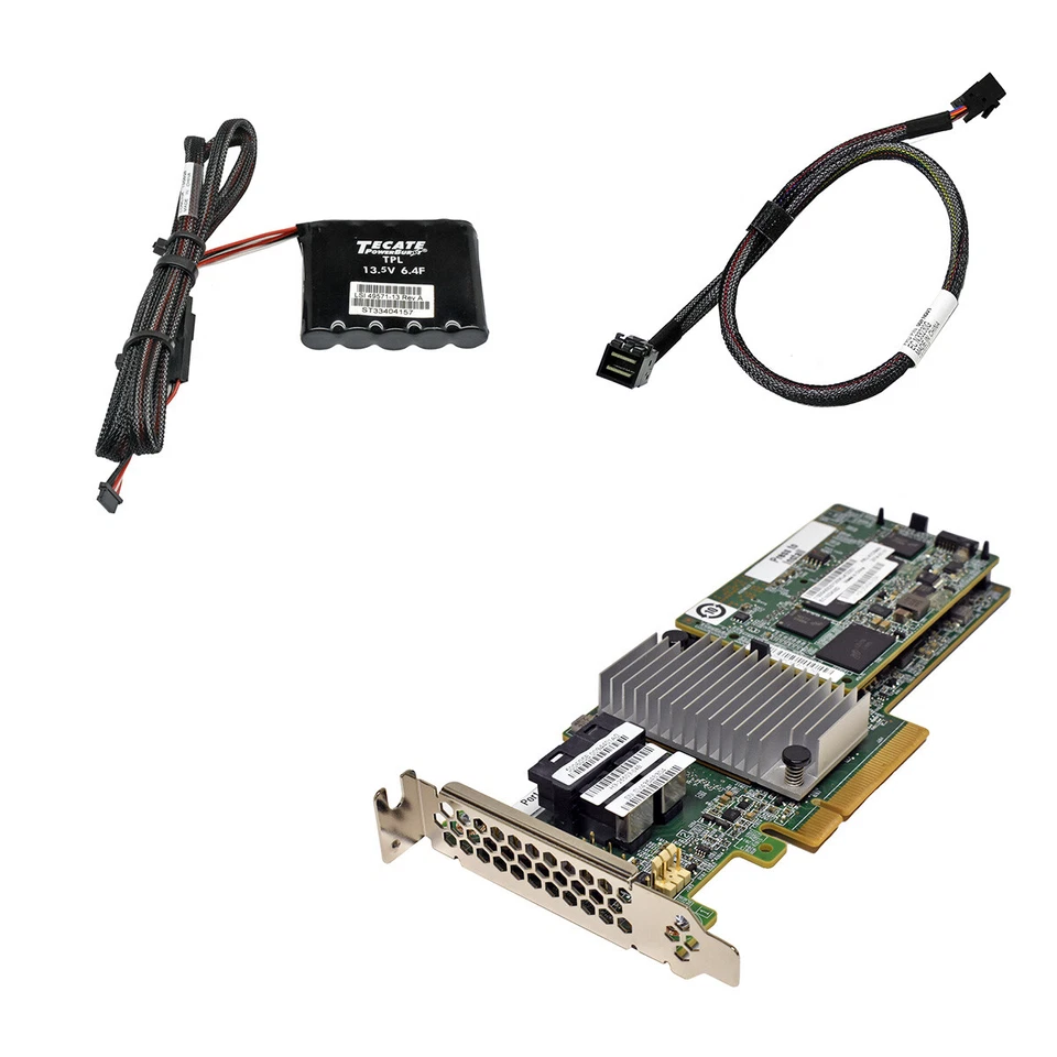 IBM ServeRAID M5210 12G RAID Controller 46C9111 SAS Cable 2GB Cache BBU LP - Image 2 of 4