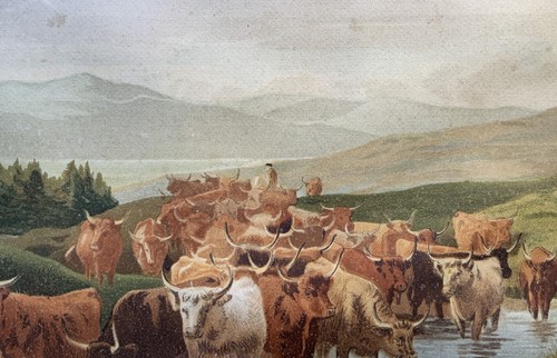 Henry Birtles (1838-1907) HERDSMAN & CATTLE FARMING HIGHLAND LANDSCAPE PAINTING - Picture 6 of 12