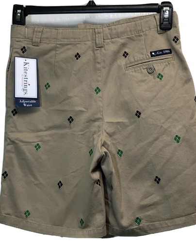 Boys Kitestrings By Hartstrings Adjustable Waist Sz 14 Khaki Flat Front Short BN - Picture 4 of 12