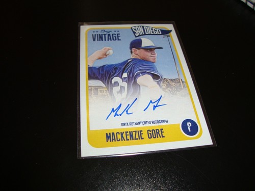 Mackenzie Gore Nationals Certified Autograph 2020 Onyx Vintage Blue ink /200 - Picture 5 of 7