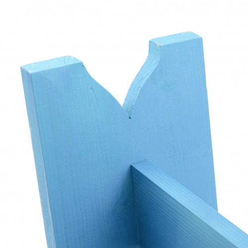 Small Wooden Stool Rustic Shabby chic rectangle seat Light Blue - Picture 7 of 8