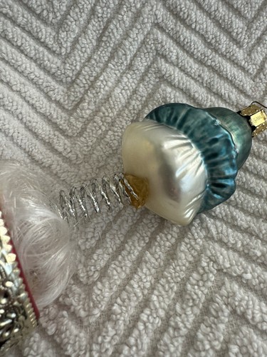Vintage Christborn Germany Glass Clown Finial Coil Spring Christmas Ornament - Picture 7 of 8