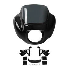 Vivid Black Headlight Fairing Bracket Kit Fit For Harley Street Bob 2018-2025 24