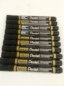 96x Pentel N850 Bullet point Marker Black METAL WOOD GLASS