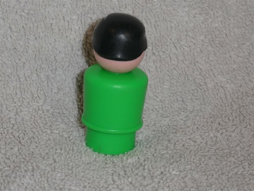 Fisher Price Little People Vintage Black Hair Dad Man in Green - Picture 3 of 4