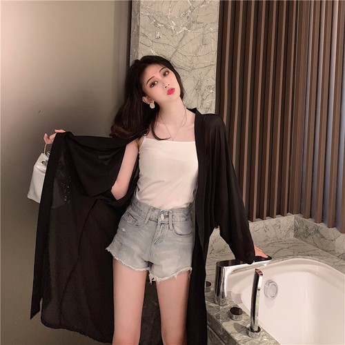 Women Chiffon Cardigan Summer Beach Sun Top Open Front Midi Beach Cover Coat - Picture 3 of 22