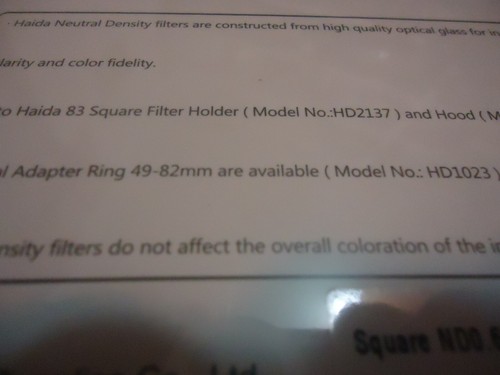 HAIDA INSERT ND FILTER    ND 0.6,4X      84X95mm .OPTICAL GLASS - Picture 5 of 14