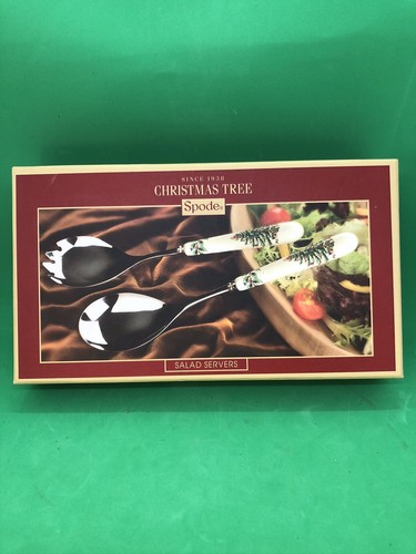 Spode Christmas Tree  Salad Servers - Picture 1 of 9