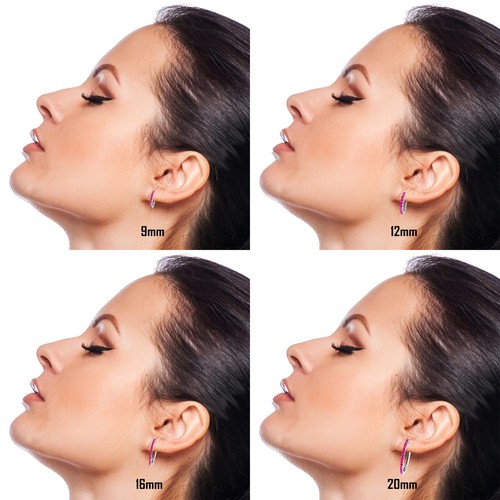 Par De Pendientes de Aro Fucsia de Plata 925 Rodiado - Hoops Collection - Imagen 46 de 53