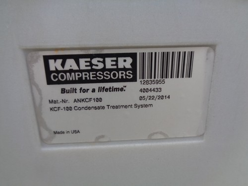 2014 Kaeser KCF100 Air Compressor Oil/Water Separator Condensate 100 hp KCF 100 - Picture 6 of 9