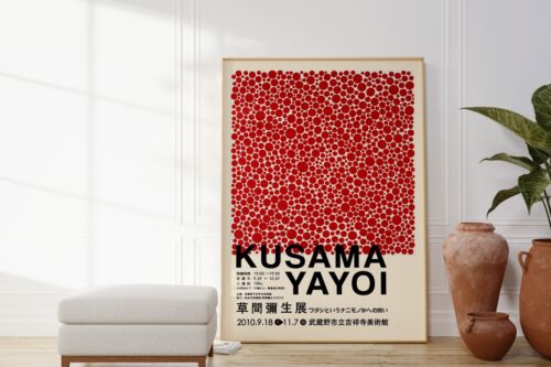 Yayoi Kusama Red Dot Poster, Polka Dot Print, Minimalist Abstract Artwork - Picture 4 of 6