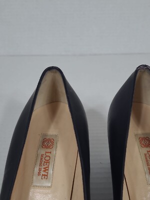 靴 Loewe 38 Vintage LOEWE Monogram Block Heel Women Sz 38 Pumps Loafer