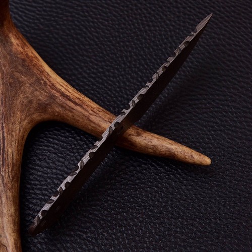 6” CUSTOM HANDMADE DAMASCUS STEEL HUNTING SKINNING KNIFE BLANK BLADE full tang - Picture 3 of 3