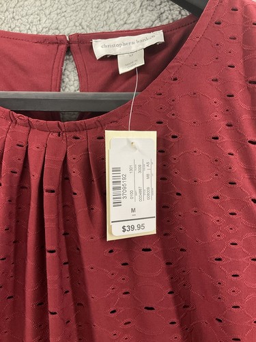 Christopher & Banks ärmelloses strukturiertes Oberteil rot Medium NEU Damen - Bild 2 von 4