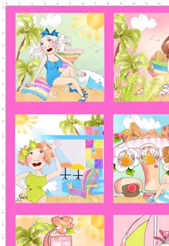 Loralie Designs - Wanna Beach Quilting And Crafting Cotton Panel 🏖🏖 - Picture 2 of 2