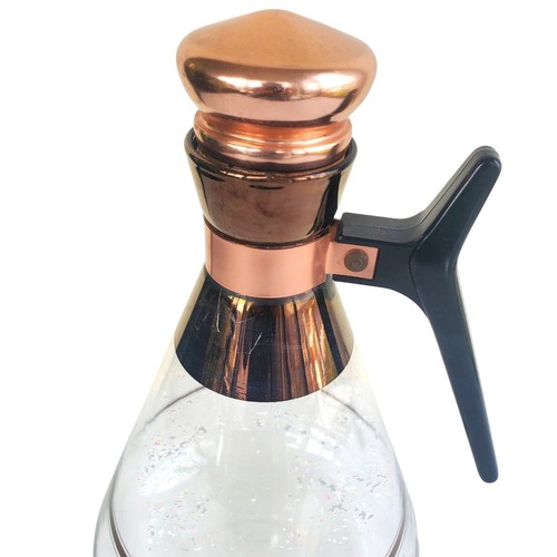 Vintage MCM Copper Glass Atomic Coffee Carafe Pyrex 1960s Retro Decor - Picture 8 of 12