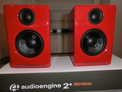 AudioEngine A2+ Red Wireless 2.0 Desktop Lautsprecher HiFi wieneu Bluetooth, USB