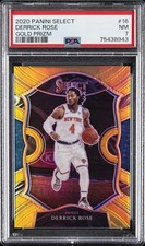 2020 PANINI SELECT GOLD PRIZM #16 DERRICK ROSE 9/10 PSA 7